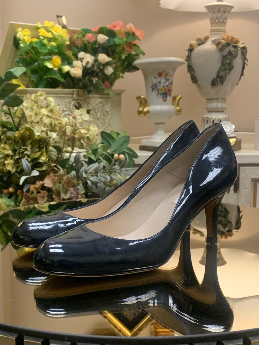LK Bennett black  patent-leather heels size 36